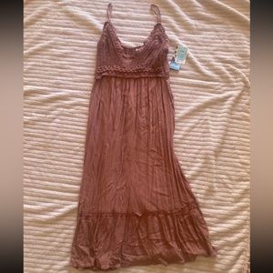 Brown midi dress